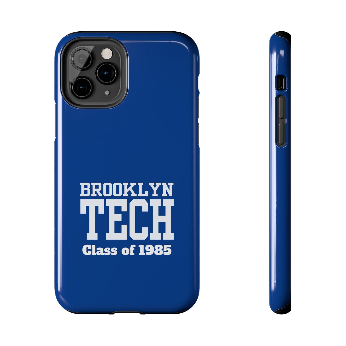 Brooklyn Tech Class Of 1985 Tough Phone Case - Navy-Blue With White Graphics