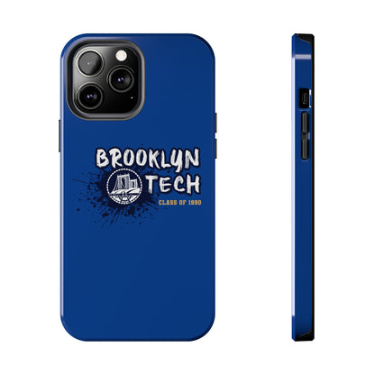 Class Of 1990 Commemorative Tough Phone Cases - Gold Font With Dark Blue Background