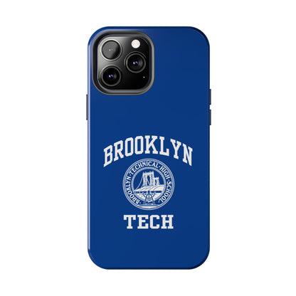 Brooklyn Tech Classic Logo - Tough Phone Cases - Navy blue with white graphics