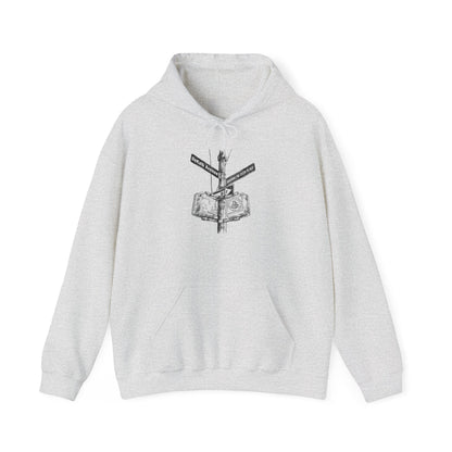 Boutique - Dekalb Ave & Brooklyn Tech Pl - (black Graphic) Men's Heavy Blend™ Hooded Sweatshirt