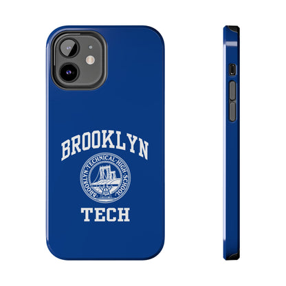 Brooklyn Tech Classic Logo - Tough Phone Cases - Navy blue with white graphics