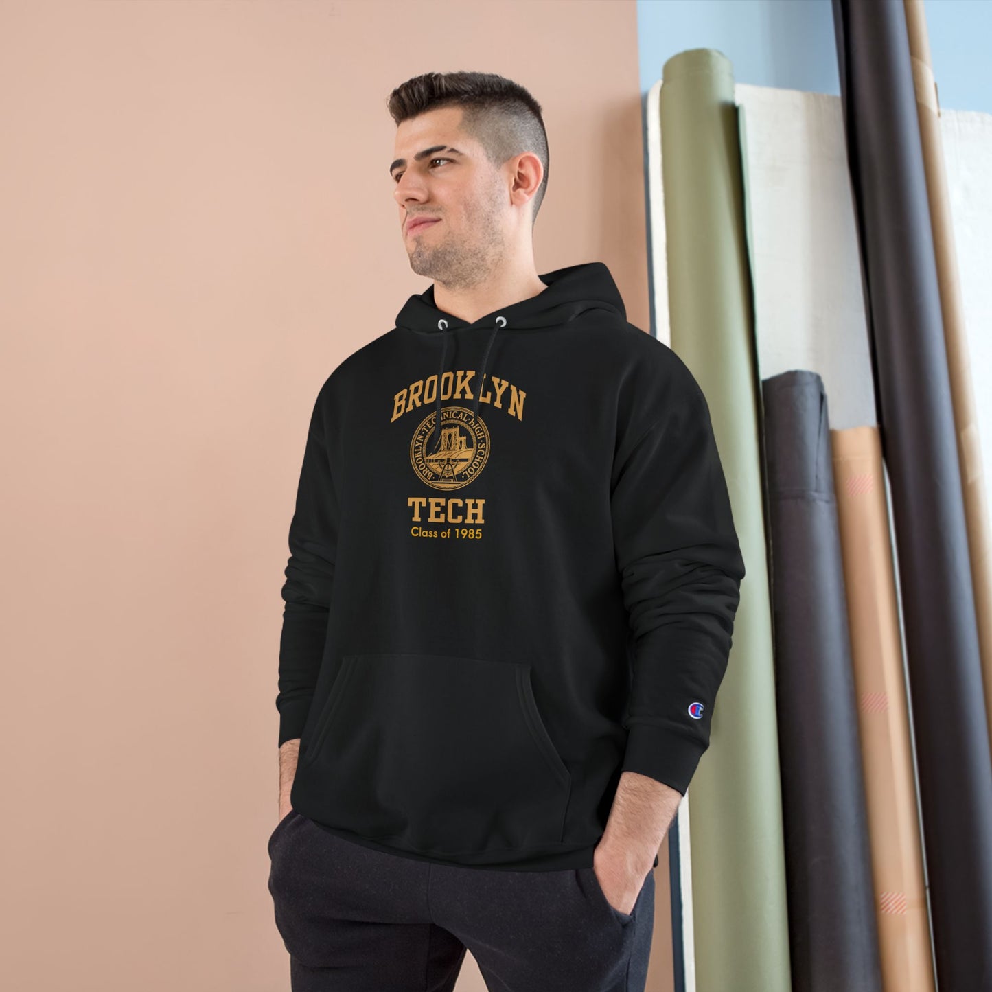 Classic Logo with Brooklyn Tech - Champion Hoodie - Class of 1985
