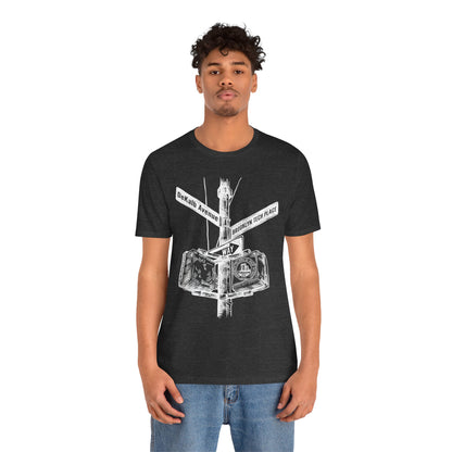 Boutique - DeKalb Avenue & Brooklyn Tech Place - white graphic - Men's  Jersey Short Sleeve T-Shirt