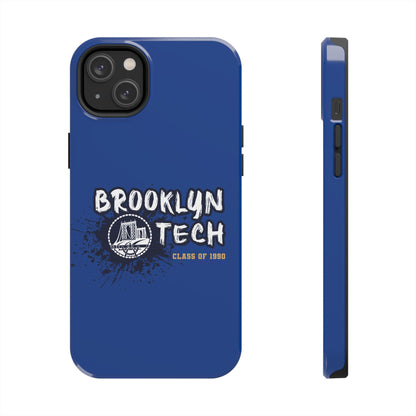 Class Of 1990 Commemorative Tough Phone Cases - Gold Font With Dark Blue Background