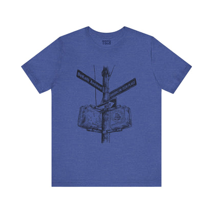 Boutique - DeKalb Ave & Brooklyn Tech Pl - Men's Jersey Short Sleeve T-Shirt - Black Graphic