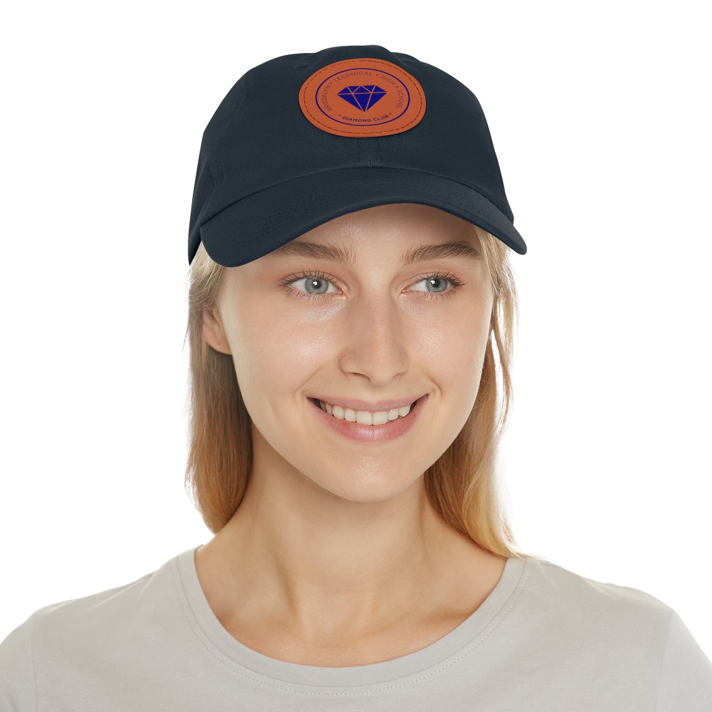 Diamond Club Logo - Hat With Circular Leather Patch - Navy