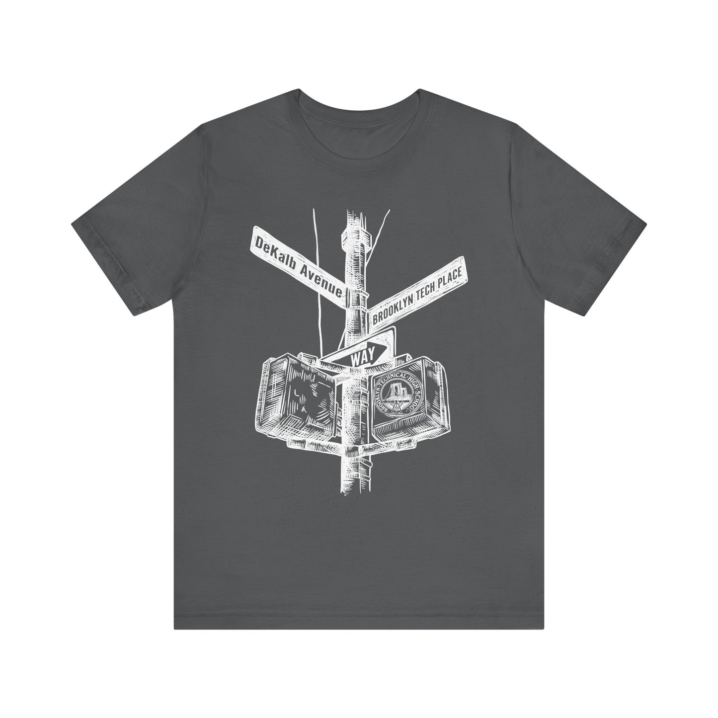 Boutique - DeKalb Avenue & Brooklyn Tech Place - white graphic - Men's  Jersey Short Sleeve T-Shirt