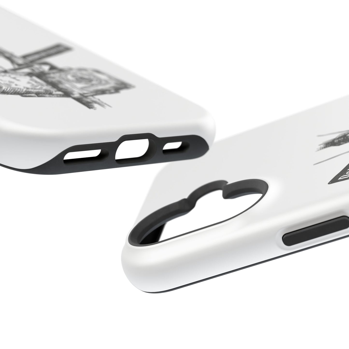 Dekalb Ave & Brooklyn Tech Pl (black graphic) - Impact-Resistant Phone Cases - White