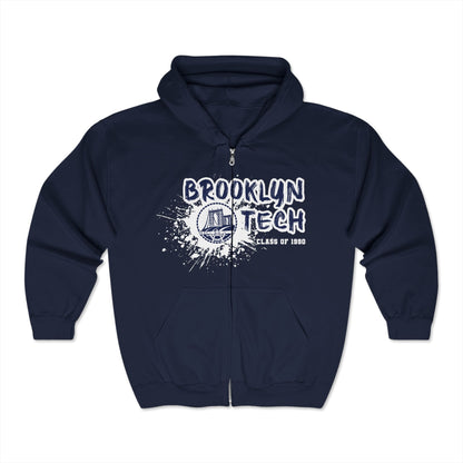 Class Of 1990 Commemorative Unisex Heavy Blend™ Full Zip Hooded Sweatshirt - White Font
