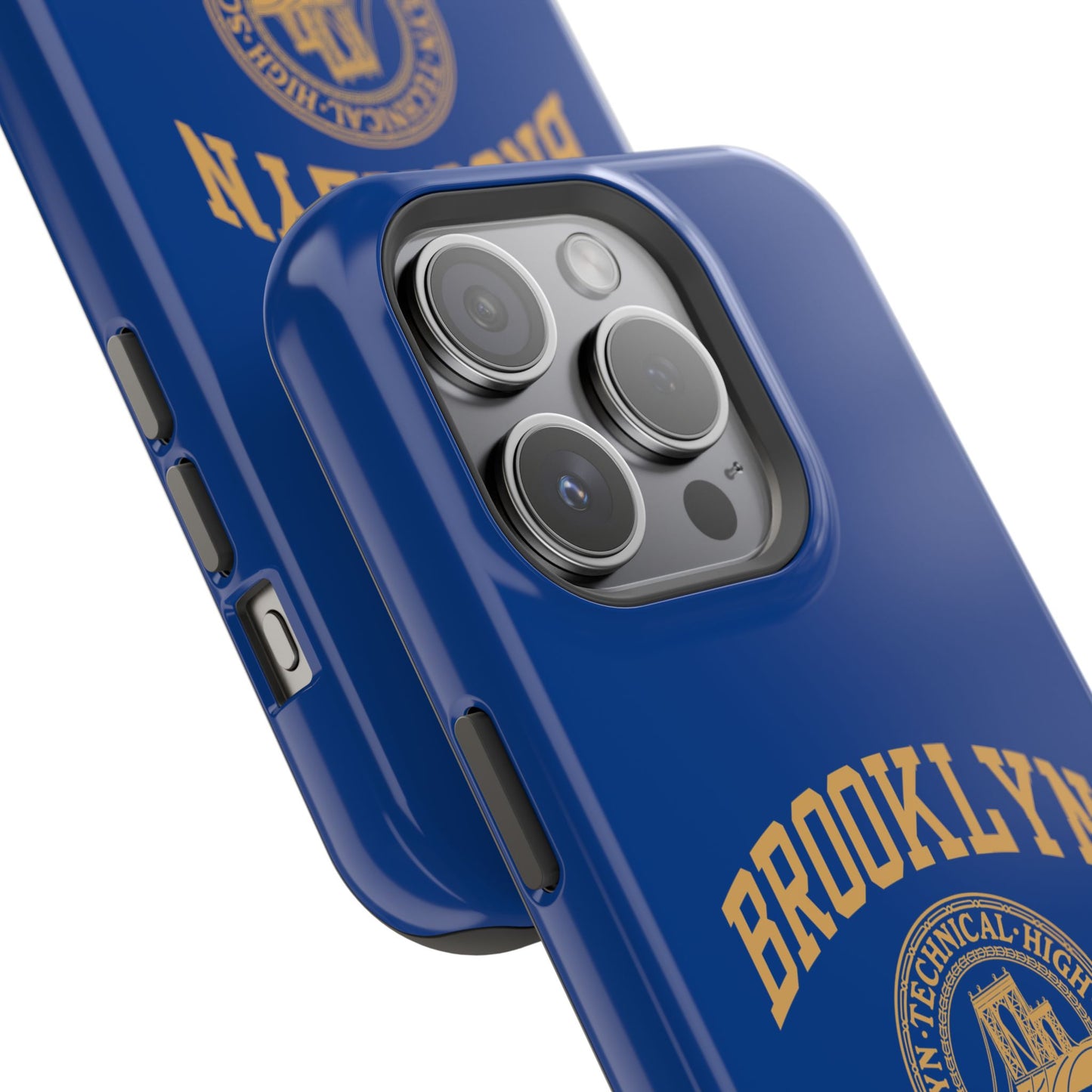 Brooklyn Tech Classic Logo - Impact-Resistant Phone Cases - Iphone Or Samsung - Navy With Gold Graphic