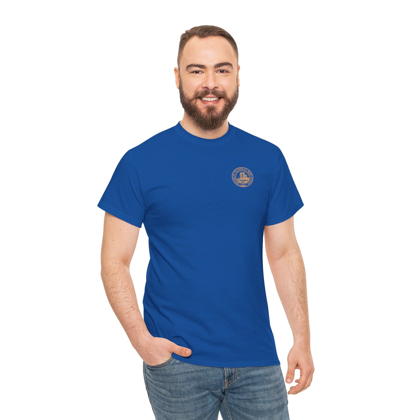 Classic Tech Logo on left chest - Men's Heavy Cotton T-Shirt