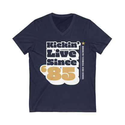 Class Of 1985 Commemorative Unisex Jersey Short Sleeve V-Neck T-Shirt - Kickin' Live Since '85