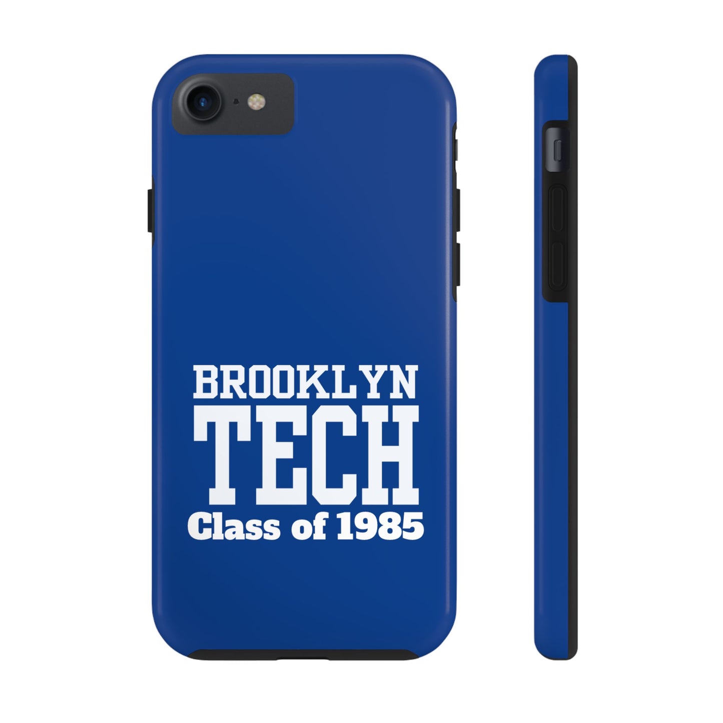 Brooklyn Tech Class Of 1985 Tough Phone Case - Navy-Blue With White Graphics