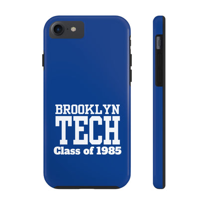 Brooklyn Tech Class Of 1985 Tough Phone Case - Navy-Blue With White Graphics