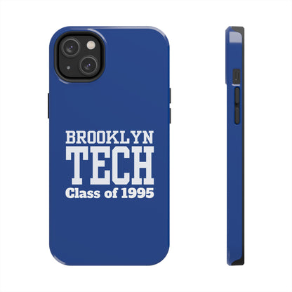 Brooklyn Tech Class of 1995 Tough Phone Case - Blue with white graphics