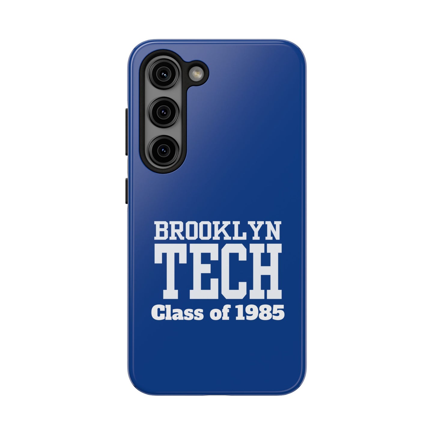Brooklyn Tech Class Of 1985 Tough Phone Case - Navy-Blue With White Graphics
