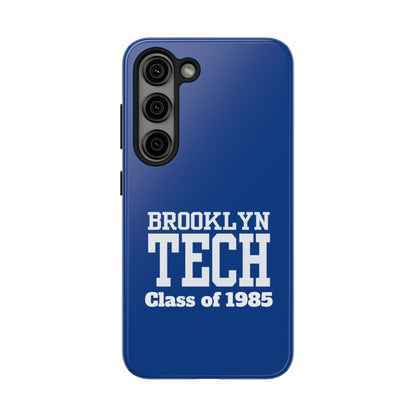 Brooklyn Tech Class Of 1985 Tough Phone Case - Navy-Blue With White Graphics