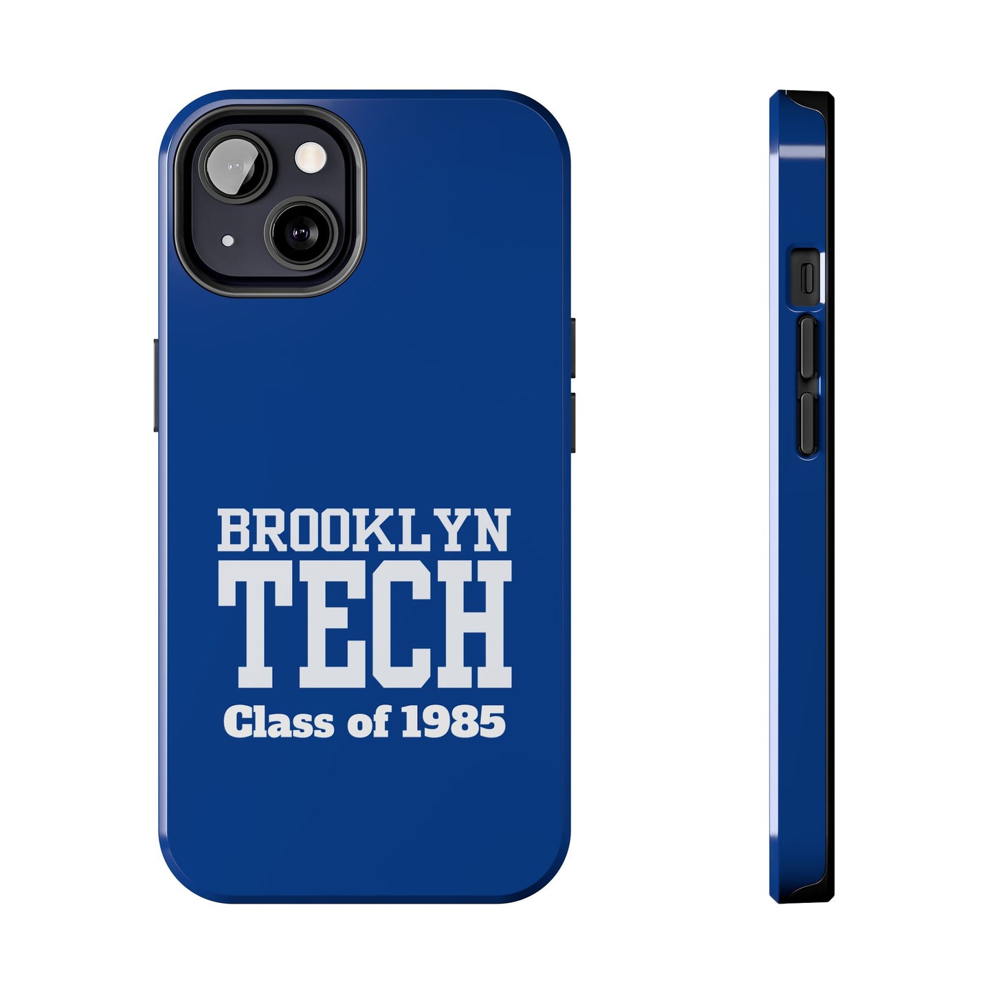 Brooklyn Tech Class Of 1985 Tough Phone Case - Navy-Blue With White Graphics