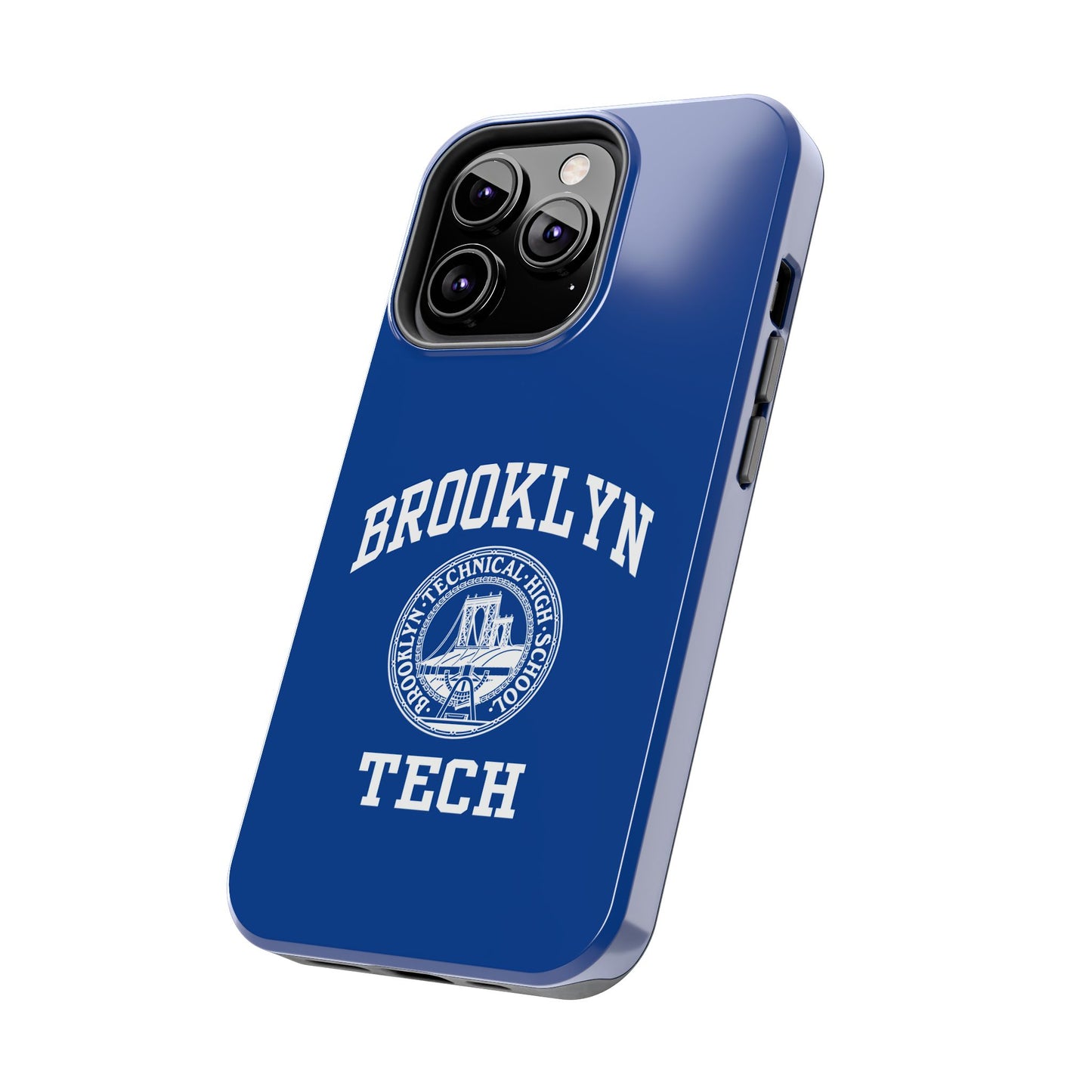 Brooklyn Tech Classic Logo - Tough Phone Cases - Navy blue with white graphics