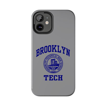 Brooklyn Tech Classic Logo - Tough Phone Case - Grey with Navy-Blue graphics