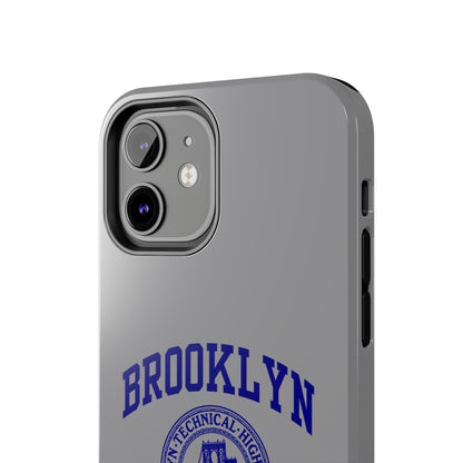Brooklyn Tech Classic Logo - Tough Phone Case - Grey with Navy-Blue graphics