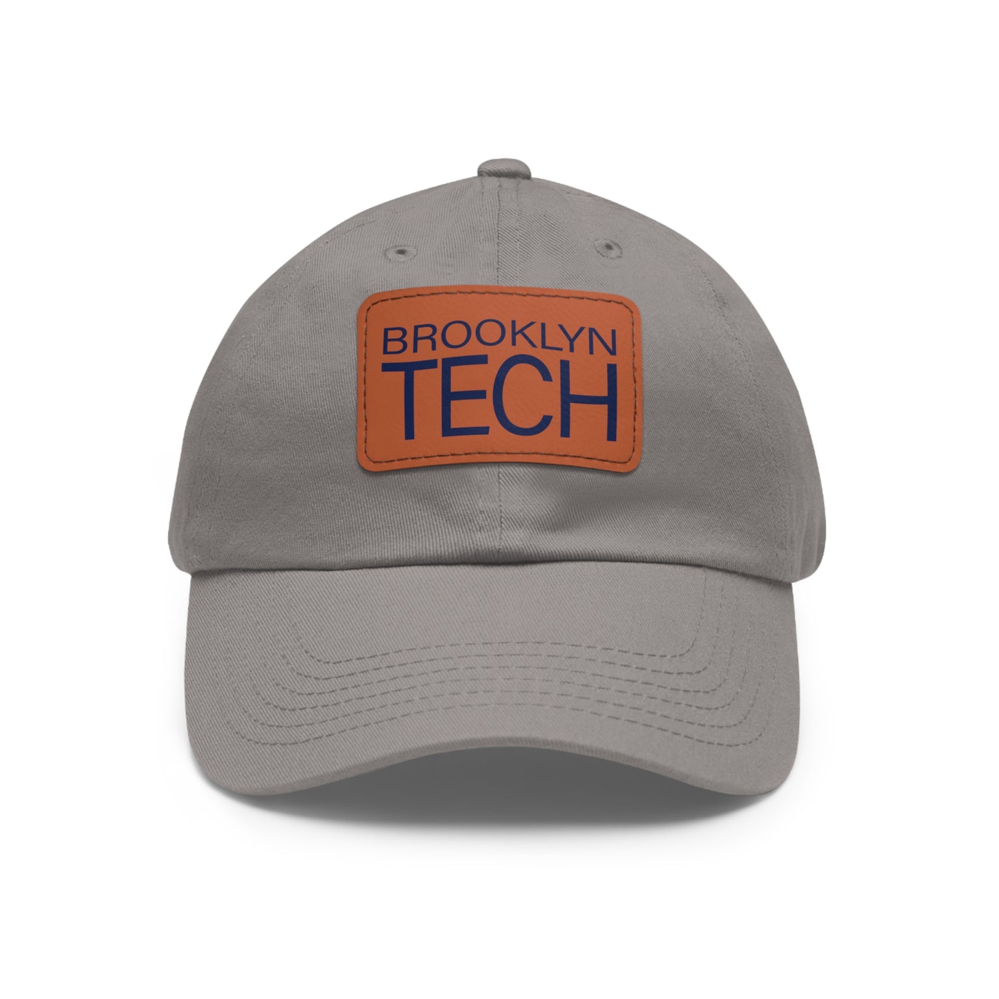 Modern Brooklyn Tech - Hat With Rectangular Leather Patch - Navy