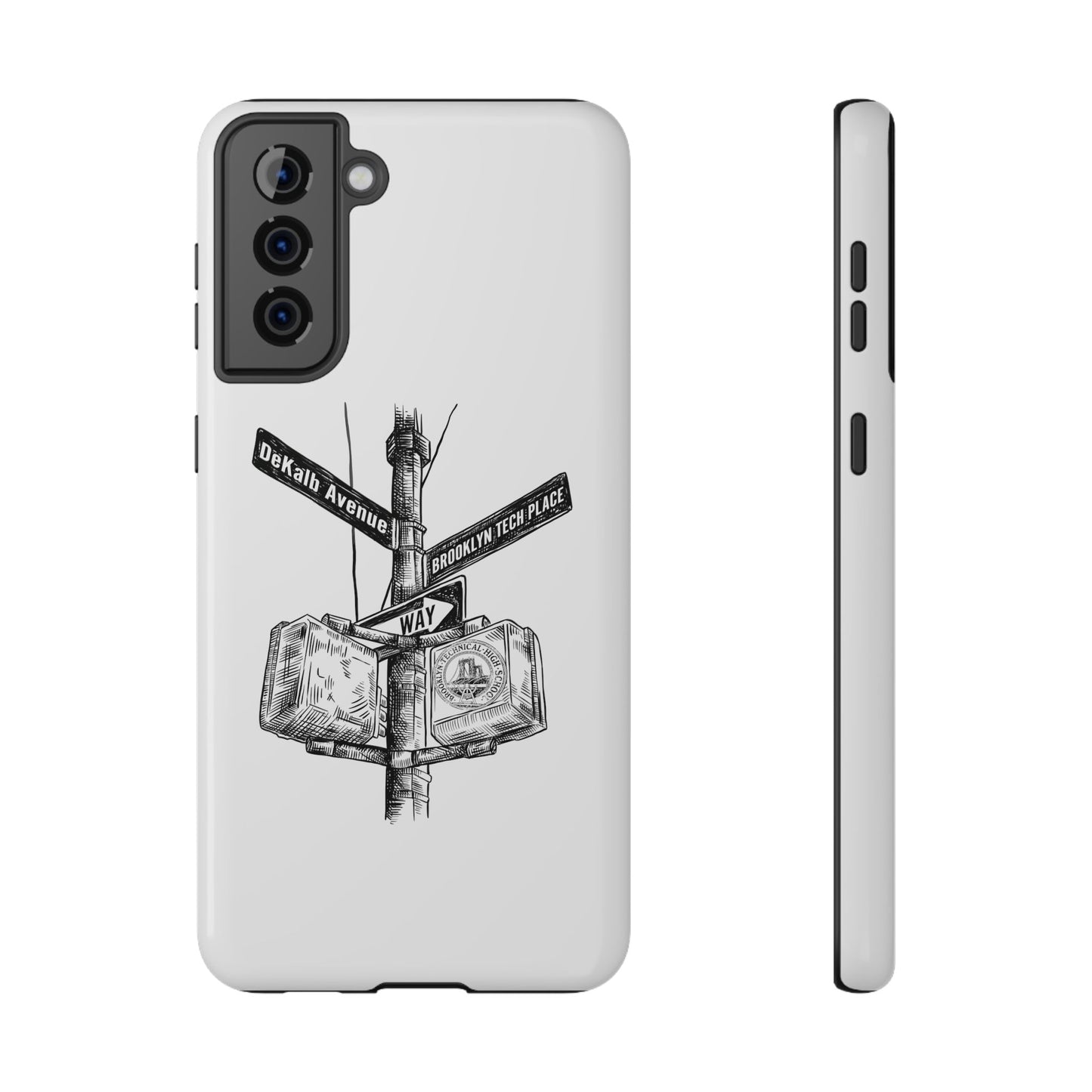 Dekalb Ave & Brooklyn Tech Pl - Impact-Resistant Phone Cases - White