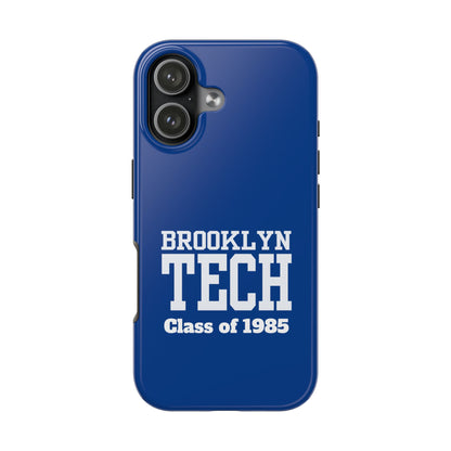 Brooklyn Tech Class of 1985 Tough Phone Case - Navy-Blue with white graphics