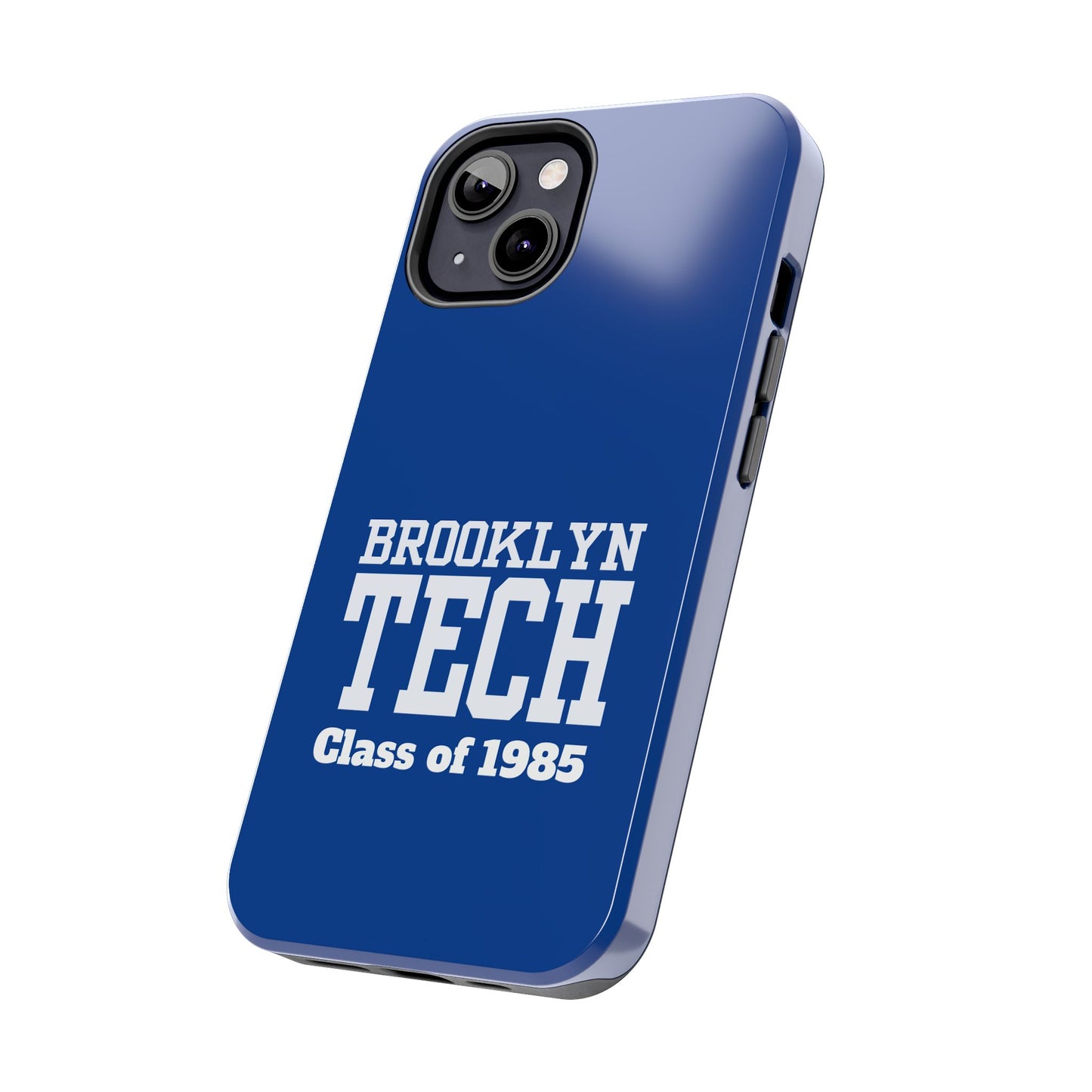 Brooklyn Tech Class Of 1985 Tough Phone Case - Navy-Blue With White Graphics