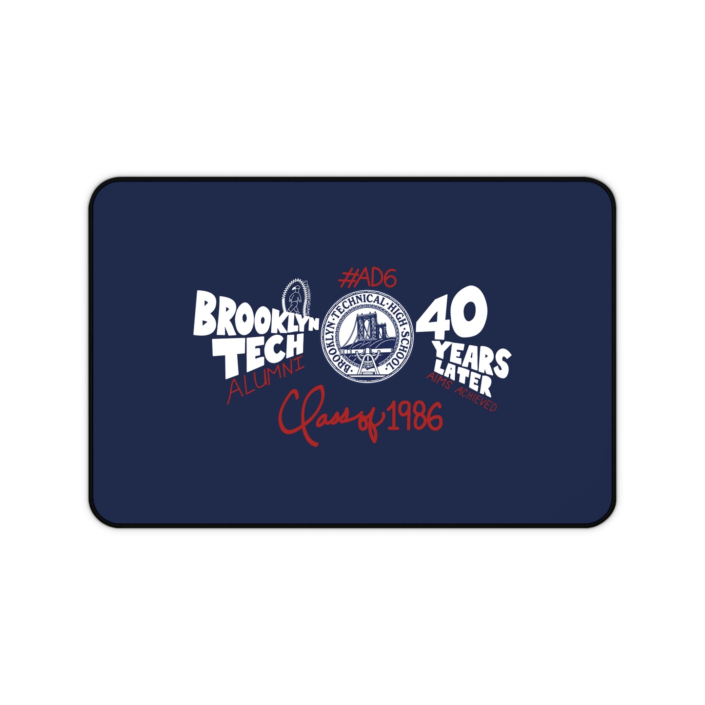 Class of 1986 Alumni 40th Reunion Desk Mat — White logo