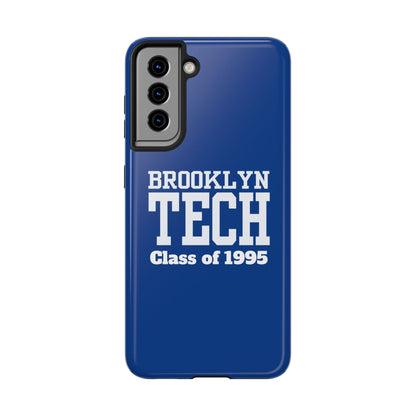Brooklyn Tech Class of 1995 Tough Phone Case - Blue with white graphics