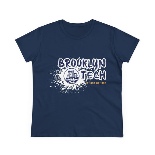 Class Of 1990 Commemorative Women's Midweight Cotton T-Shirt - Gold Font