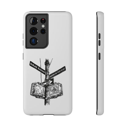 Dekalb Ave & Brooklyn Tech Pl (black graphic) - Impact-Resistant Phone Cases - White