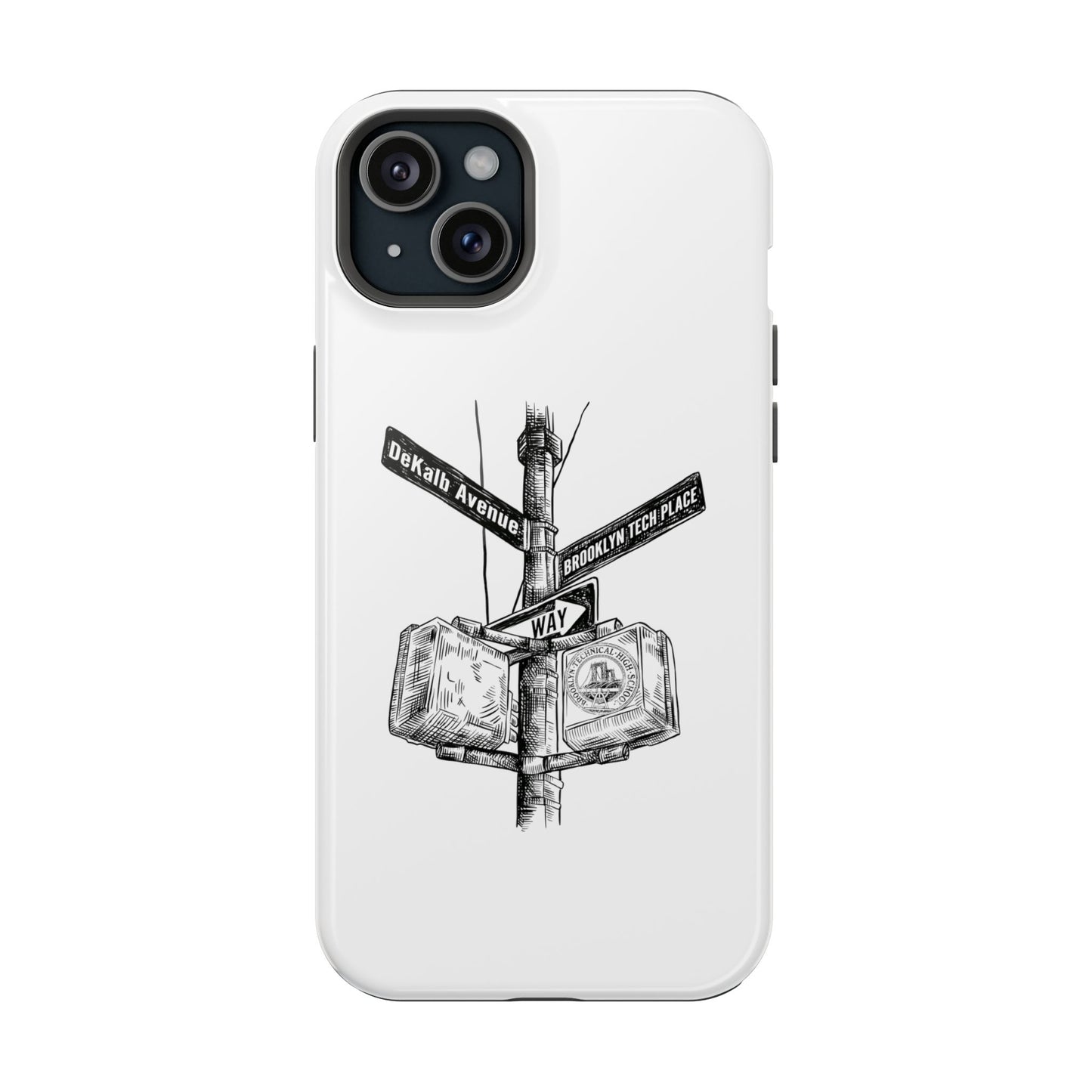 Dekalb Ave & Brooklyn Tech Pl - Impact-Resistant Phone Cases - White