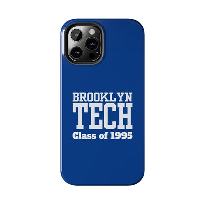 Brooklyn Tech Class of 1995 Tough Phone Case - Blue with white graphics
