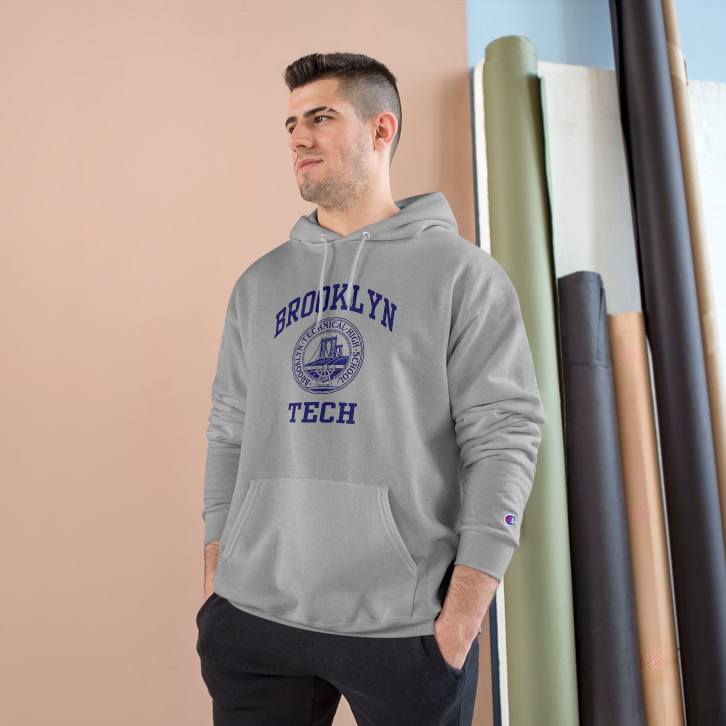 Classic Tech Logo With Brooklyn Tech - Champion Hoodie