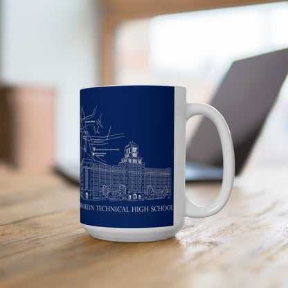 Tech Building - Ceramic Mug, (11oz, 15oz) - Navy