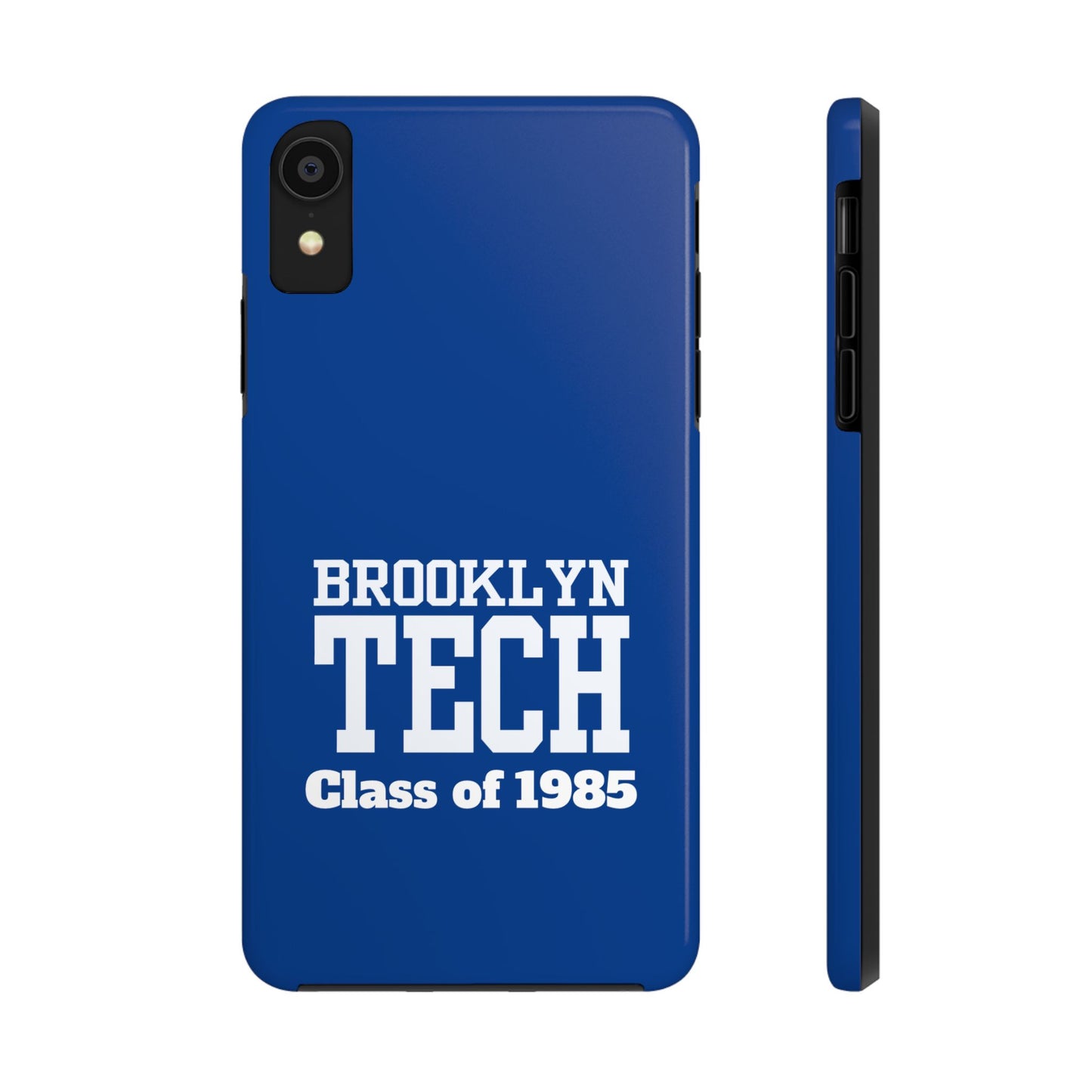 Brooklyn Tech Class Of 1985 Tough Phone Case - Navy-Blue With White Graphics