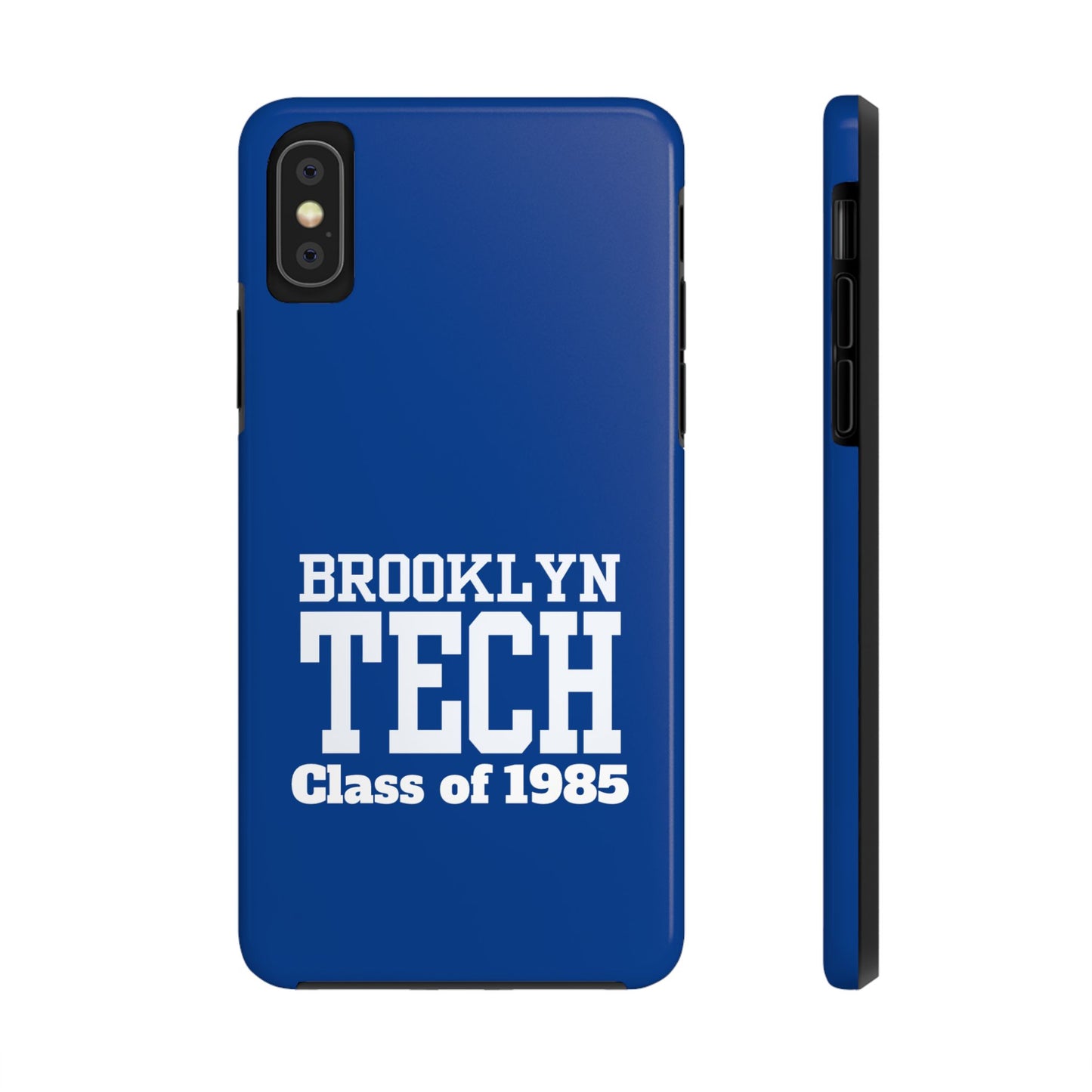 Brooklyn Tech Class Of 1985 Tough Phone Case - Navy-Blue With White Graphics