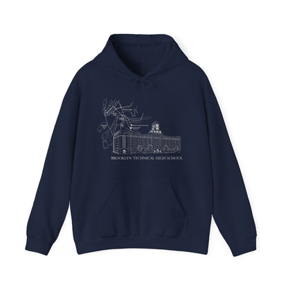 Boutique - Monochrome Building & Map -Men's Heavy Blend Hooded Sweatshirt