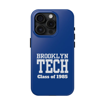 Brooklyn Tech Class of 1985 Tough Phone Case - Navy-Blue with white graphics