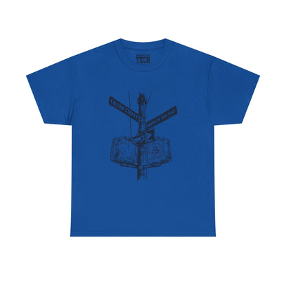 Boutique - Fulton St & Brooklyn Tech Pl - (Black Graphic) Men's Heavy Cotton T-Shirt