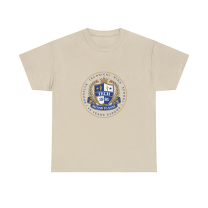 Tech 1981 45 Years Strong - Men's Heavy Cotton T-Shirt - Royal Blue Logo