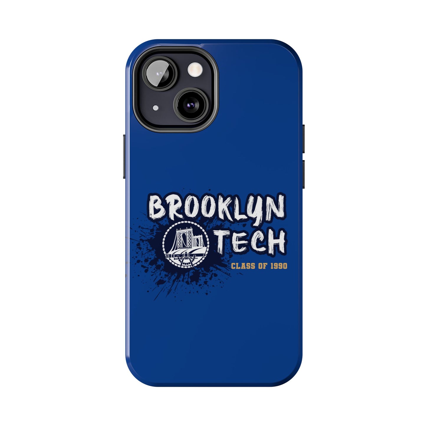 Class Of 1990 Commemorative Tough Phone Cases - Gold Font With Dark Blue Background