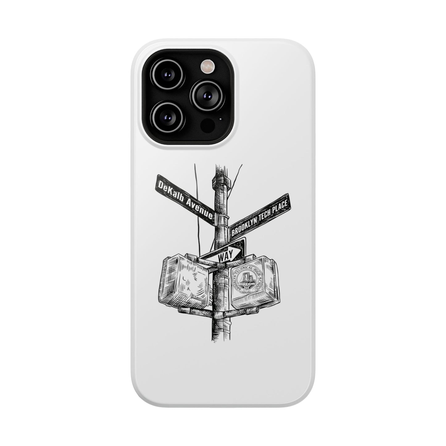 Dekalb Ave & Brooklyn Tech Pl - Impact-Resistant Phone Cases - White