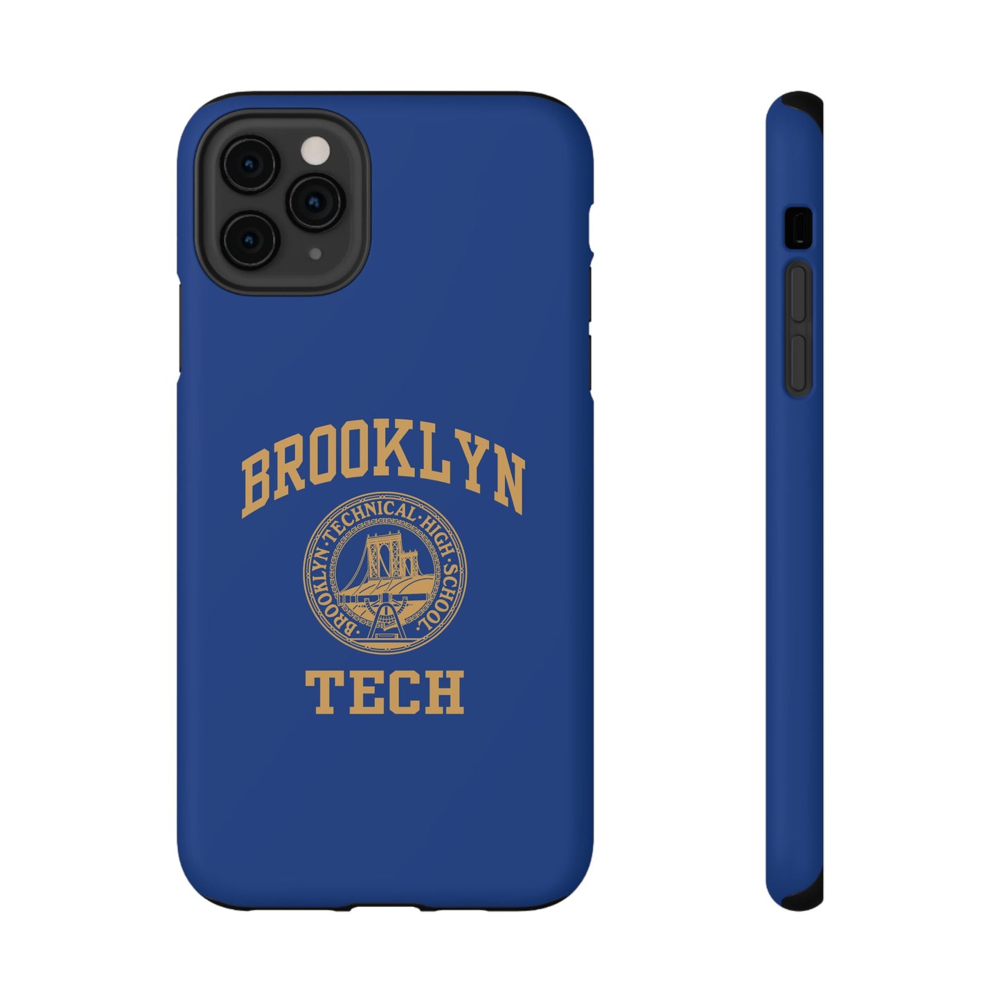Brooklyn Tech Classic Logo - Impact-Resistant Phone Cases - Iphone Or Samsung - Navy With Gold Graphic