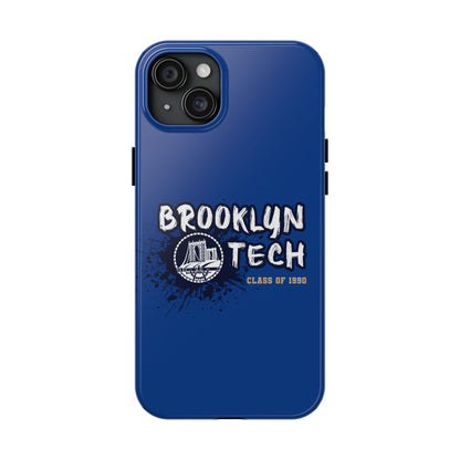 Class Of 1990 Commemorative Tough Phone Cases - Gold Font With Dark Blue Background