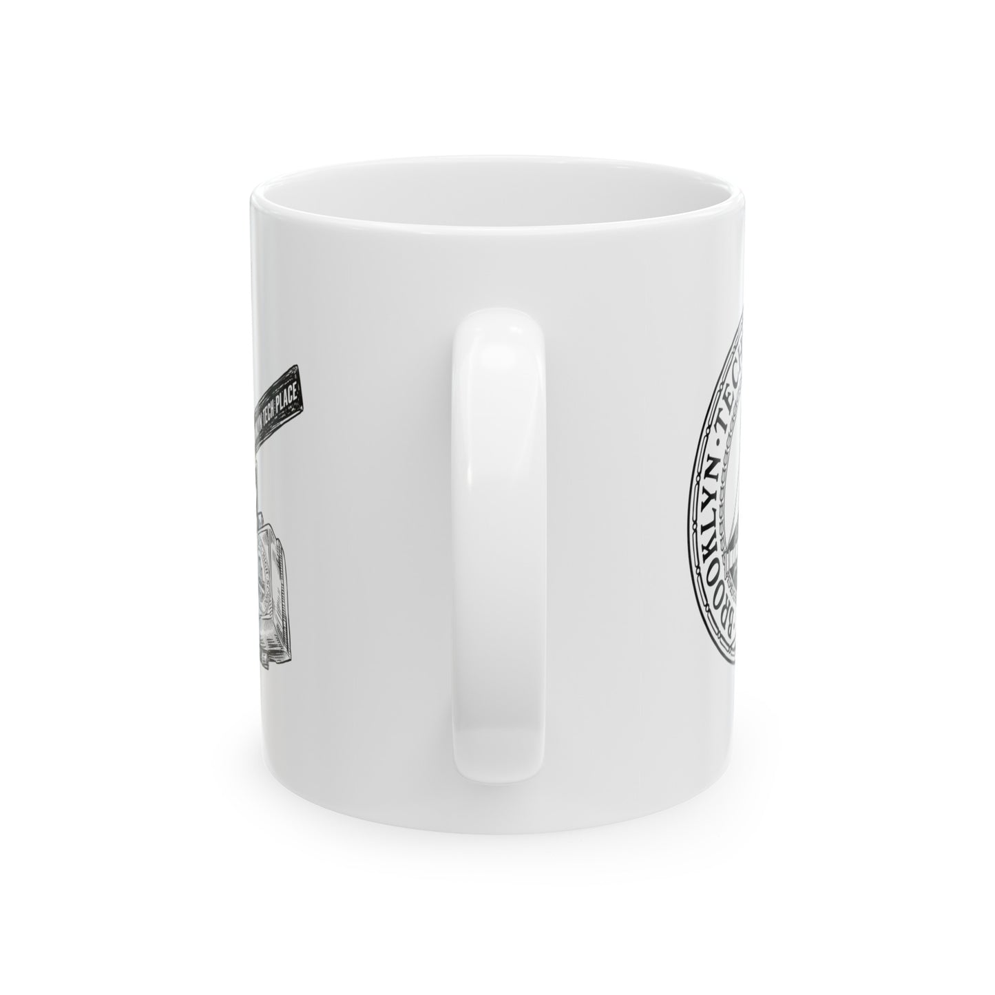 Fulton St & Brooklyn Tech Pl - Ceramic Mug, (11oz, 15oz) - B&w