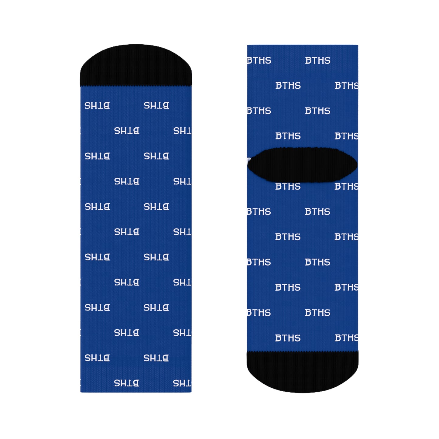 BTHS Crew Socks — Custom 'BTHS' Pattern School Spirit Socks