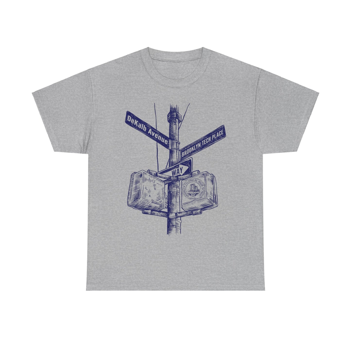 Boutique - Dekalb Ave & Brooklyn Tech Pl - Men's Heavy Cotton T-Shirt - (blue Graphic)